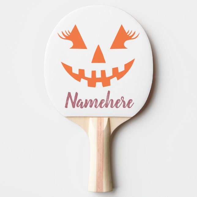 Anpassningsbar Girly Jack o lantern Pumpkin Hallow Pingisracket (Framsidan)