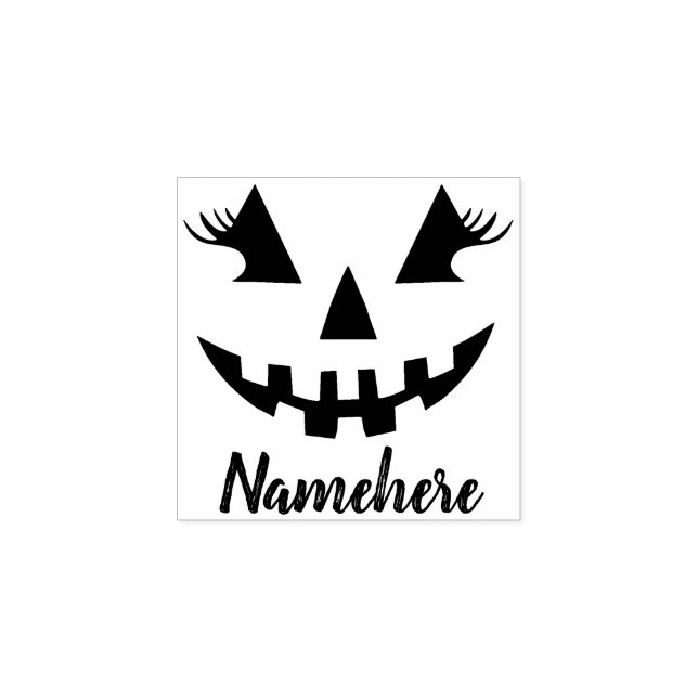 Anpassningsbar Girly Jack o lantern Pumpkin Hallow Stämpel (Tryck)