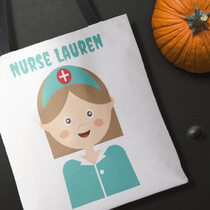 Anpassningsbar Girly Nurse Halloween Trick Treat Tygkasse