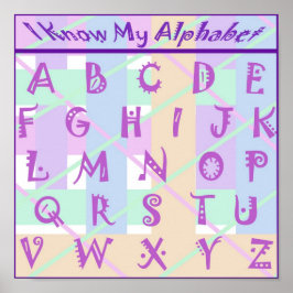 Anpassningsbar Girly Pastel Alphabet Poster
