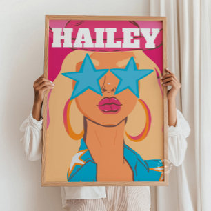 Anpassningsbar Girly Porträtt Preppy Dorm Decor Bl Poster