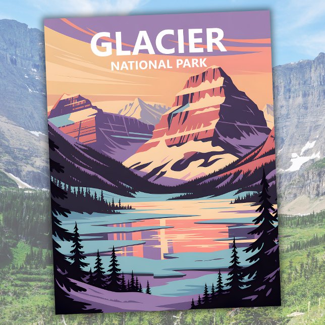 Anpassningsbar Glacier National Park Winter Sjö Mc Vykort (Custom Glacier National Park Winter Lake McDonald Postcard)