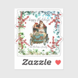 Anpassningsbar Glad helg Chic Rustik Vintage Ephem Klistermärken