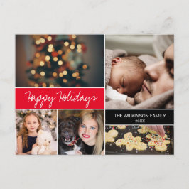 Anpassningsbar Glad helg Family Photos Red jul Vykort