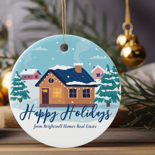 Anpassningsbar Glad helg Real Gods Company Winter Julgransprydnad Keramik