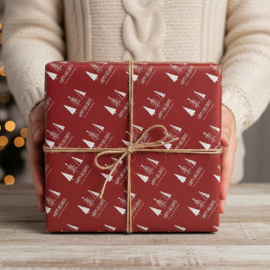 Anpassningsbar Glad helg Red Festive Spruce Presentpapper