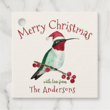 Anpassningsbar Glad helg Santa Hummingbird Favor T