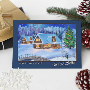 Anpassningsbar Glad helg Winter Wonderland Waterco Vykort