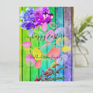 Anpassningsbar Glad påsk Chic Rustic Vintage Farmh Kort