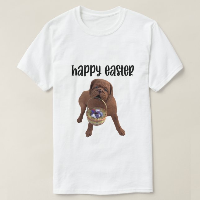 Anpassningsbar Glad påsk Hund T-Shirt (Design framsida)