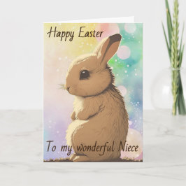 anpassningsbar Glad påsk, regnbåge, Påskhare Kort