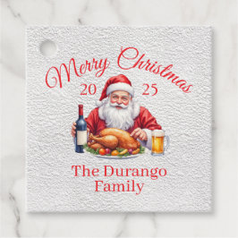 Anpassningsbar Glad Tomte Jul Torget Gåvor Etiketter