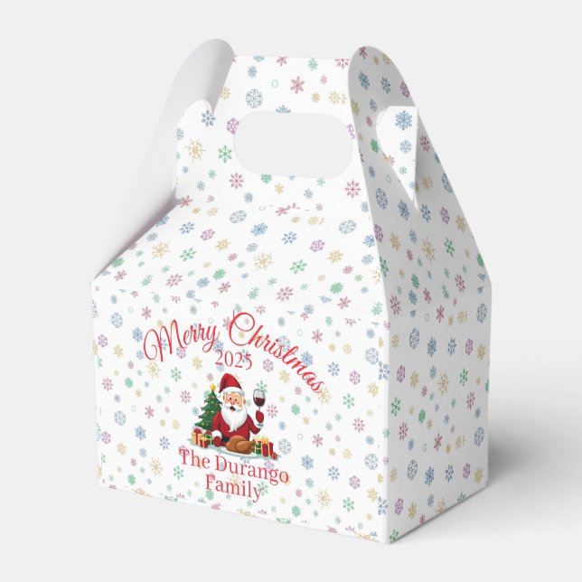 Anpassningsbar Glad Tomte Julfest  Presentaskar (Framsidan Sidan)