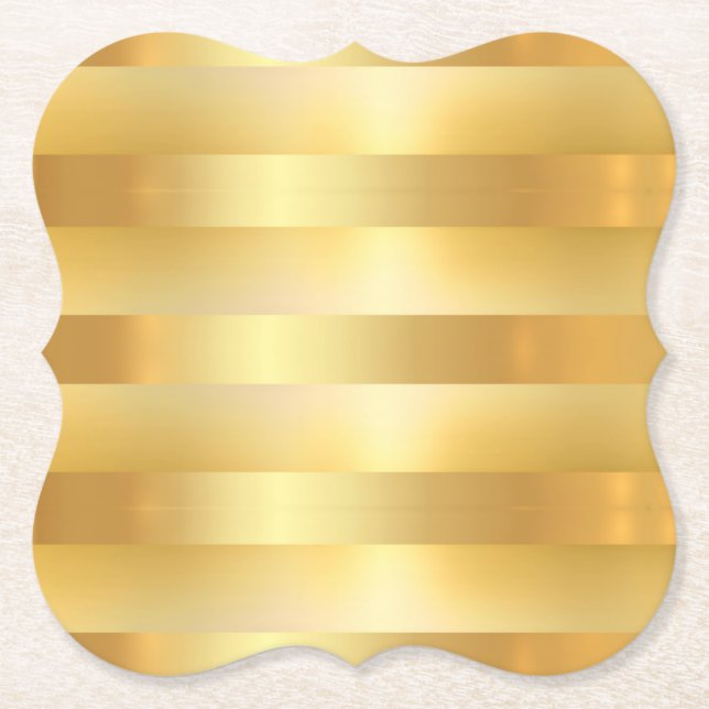 Anpassningsbar Glamor Faux Guld Blank Modern Elega Underlägg Papper (Framsida)