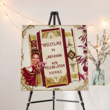 Anpassningsbar Glamous Ruby Red och Guld Sweet 16