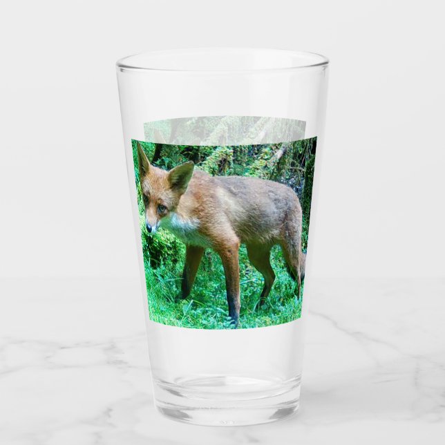 Anpassningsbar Glasfigur för Rävlunge | Vilda Djur Glaskopp (Framsida)