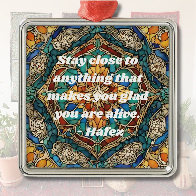 Anpassningsbar Glass Mosaic Mönster Irans gåvor Julgransprydnad Metall (Custom Stained Glass Mosaic Pattern Iranian Gifts)