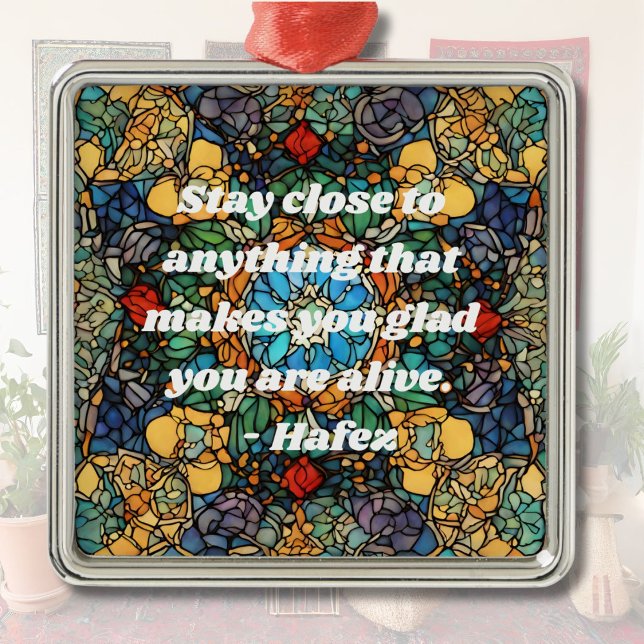 Anpassningsbar Glass Mosaic Mönster Persian-gåvor Julgransprydnad Metall (Custom Stained Glass Mosaic Pattern Persian Gifts)