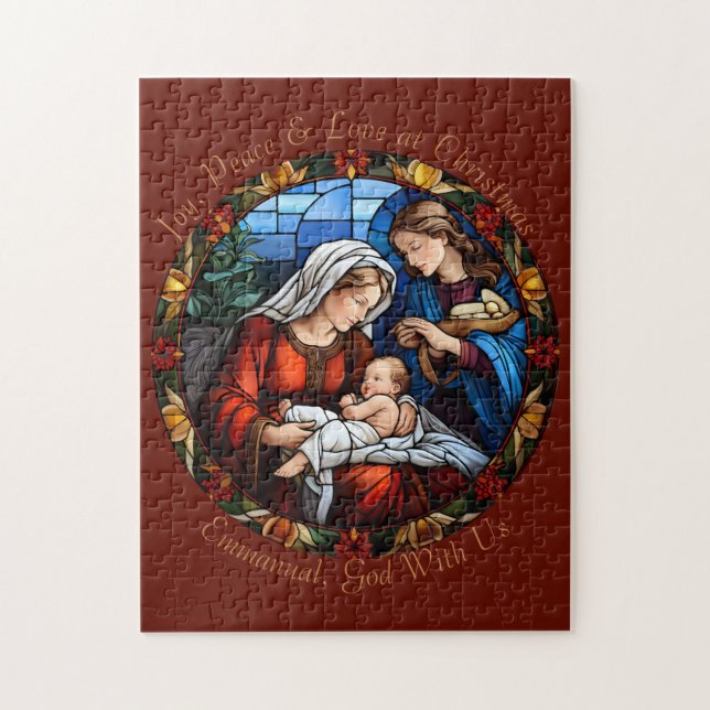 Anpassningsbar Glass Vintage-jultomhet Pussel (Vertikal)