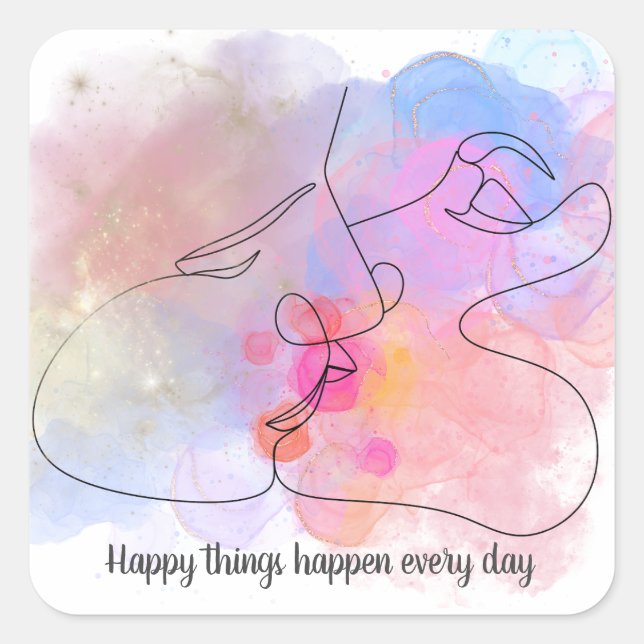 anpassningsbar-Glatt embrace - inspirationsoffert Fyrkantigt Klistermärke (Framsida)