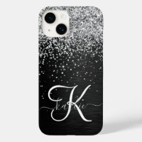 Anpassningsbar Glitter Black Gnistra Monogram