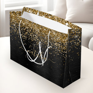 Anpassningsbar Glitter Black Gnistra Monogram