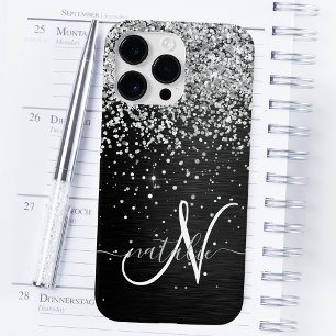 Anpassningsbar Glitter Black Gnistra Monogram