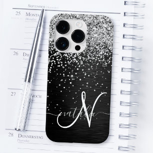 Anpassningsbar Glitter Black Gnistra Monogram