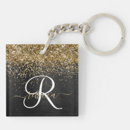Anpassningsbar Glitter Black Gnistra Monogram