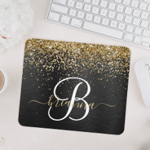 Anpassningsbar Glitter Black Gnistra Monogram