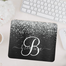 Anpassningsbar Glitter Black Gnistra Monogram