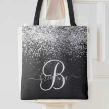 Anpassningsbar Glitter Black Gnistra Monogram
