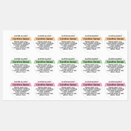 Anpassningsbar Gluten Allergy Stickers Kids Lunch 