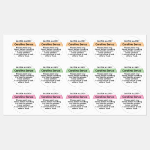 Anpassningsbar Gluten Allergy Stickers Kids Lunch