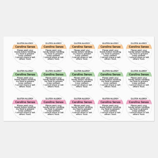 Anpassningsbar Gluten Allergy Stickers Kids Lunch 