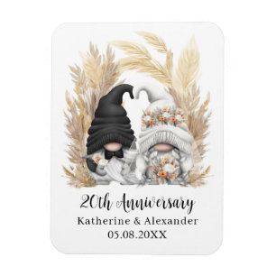 Anpassningsbar Gnome Pampas Grass 20:e Bröllop-års Magnet
