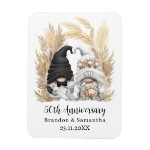 Anpassningsbar Gnome Pampas Grass 50:e Bröllop-års Magnet