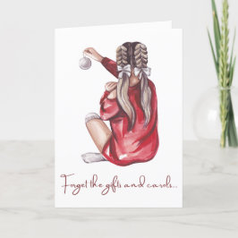 Anpassningsbar God jul Cute Girl for Friends Helgkort