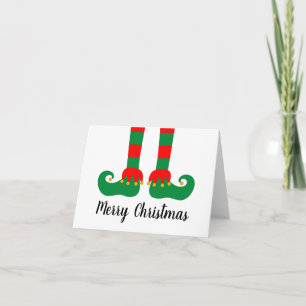 Anpassningsbar God jul elf-anteckningskort Anteckningskort