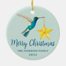 Anpassningsbar God jul Hummingbird och Star