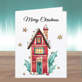 Anpassningsbar, God jul Magic Sweets House Helgkort