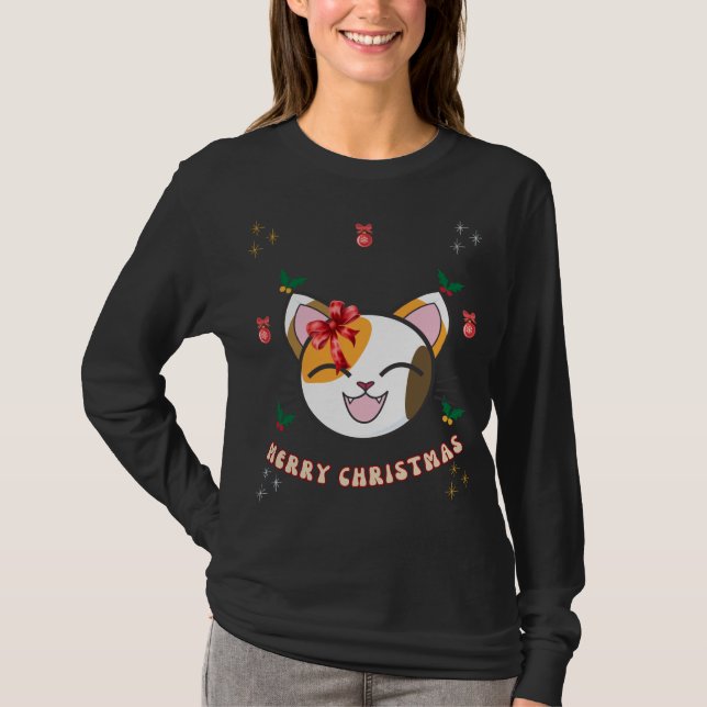 Anpassningsbar God jul Pet T Shirt (Framsida)