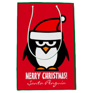Anpassningsbar God jul presentväska med julpenguin
