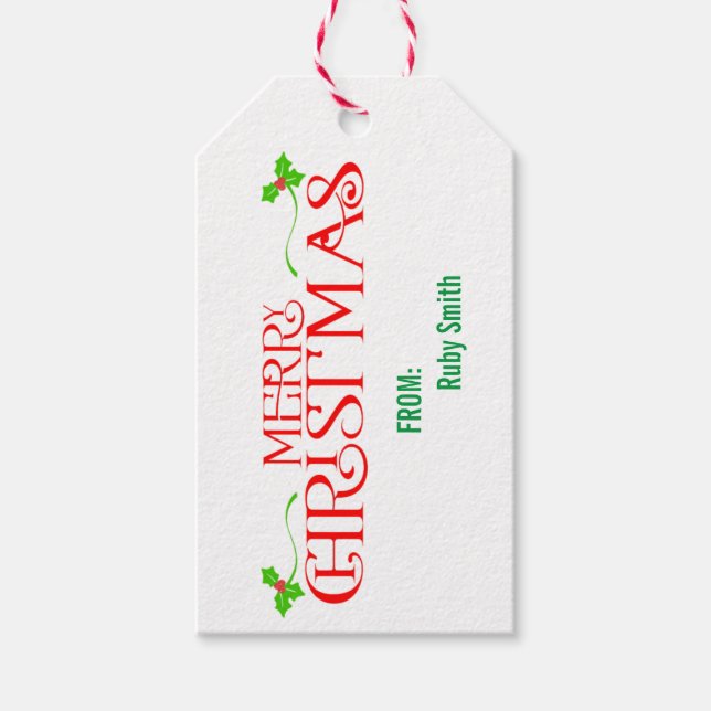 Anpassningsbar God jul Roligt Personlig Presentetikett (Framsidan)