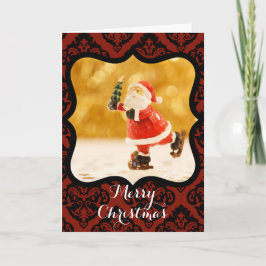 ANPASSNINGSBAR GOD JUL SANTA SKATTAR MED ÖNSKEMÅL HELGKORT