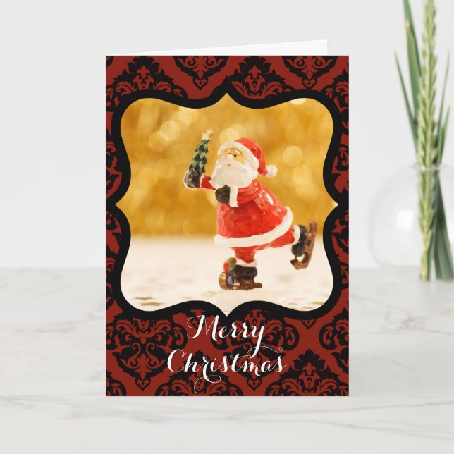 ANPASSNINGSBAR GOD JUL SANTA SKATTAR MED ÖNSKEMÅL HELGKORT (Framsida)