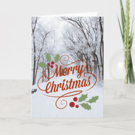 Anpassningsbar GOD JUL SNÖ VÄG KASONENS HÄLSNING Helgkort