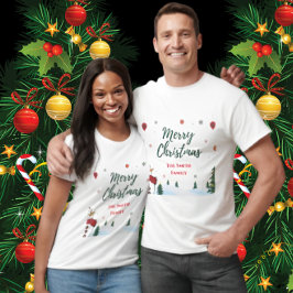Anpassningsbar God jul Snögubbe Helgdag T Shirt