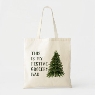 Anpassningsbar God jul Träd Helgdag Tygkasse