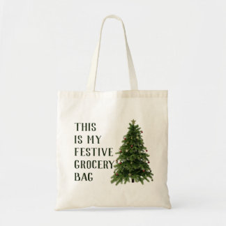 Anpassningsbar God jul Träd Helgdag Tygkasse